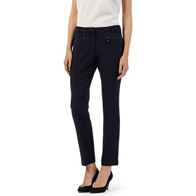 The Collection Navy zip pocket slim leg trousers